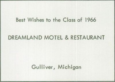 Dreamland Motel - 1966 Yearbook Ad (newer photo)